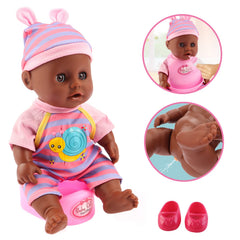 deAO Black Baby Doll Set high chair enables feeding role play.