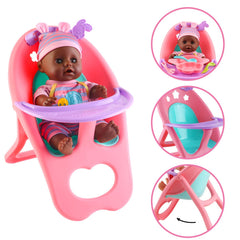 deAO Black Baby Doll Set ice cream accessory sparks imaginative dessert pretend.