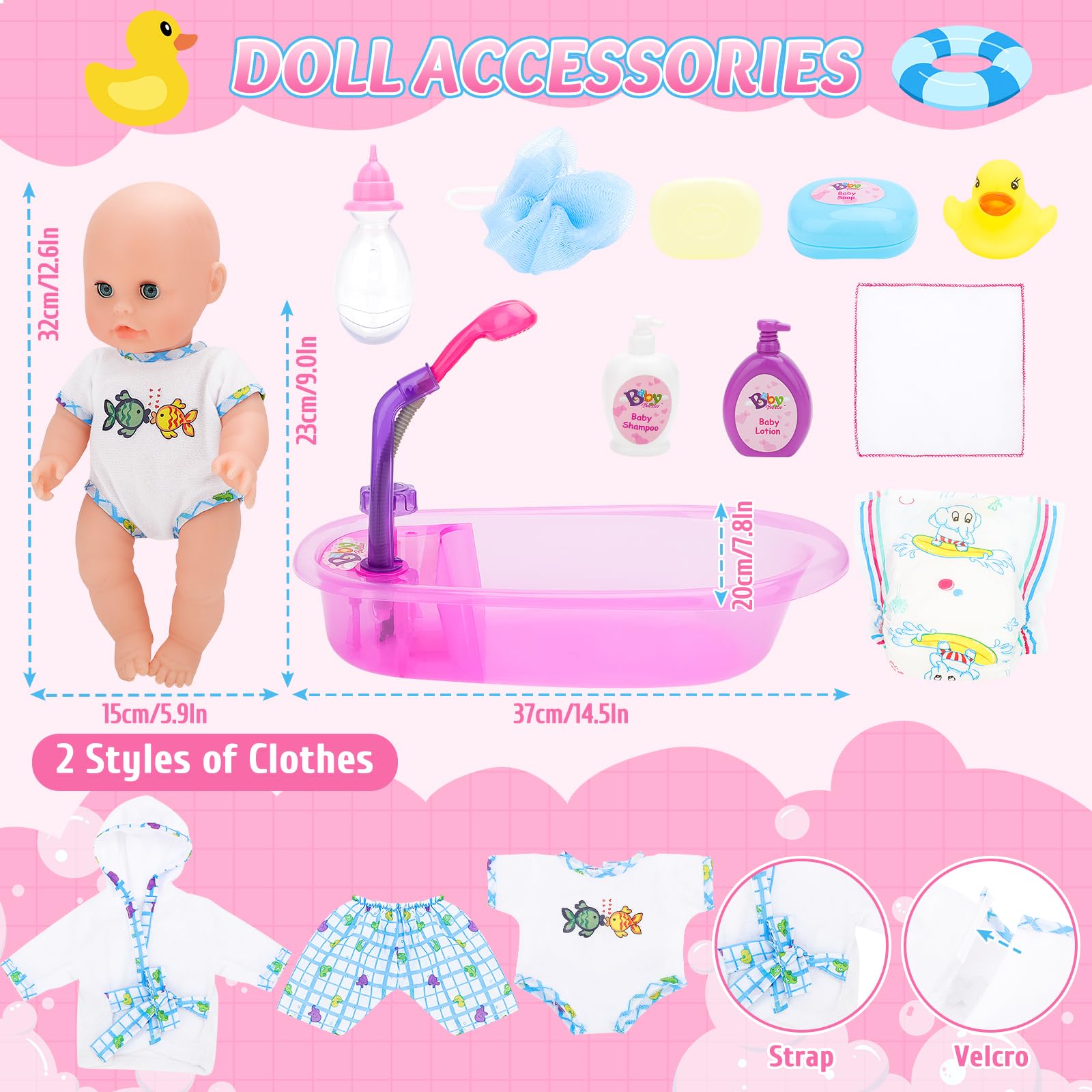 deAO 13-inch bath toy supports imaginative play and motor skill development.