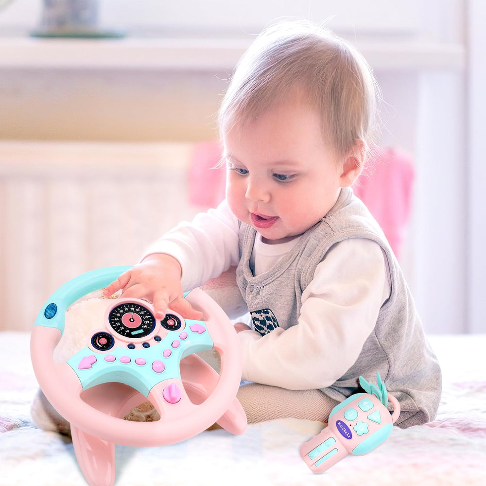 deAO Kids Steering Wheel horn-sirens bring interactive sound effects to life.