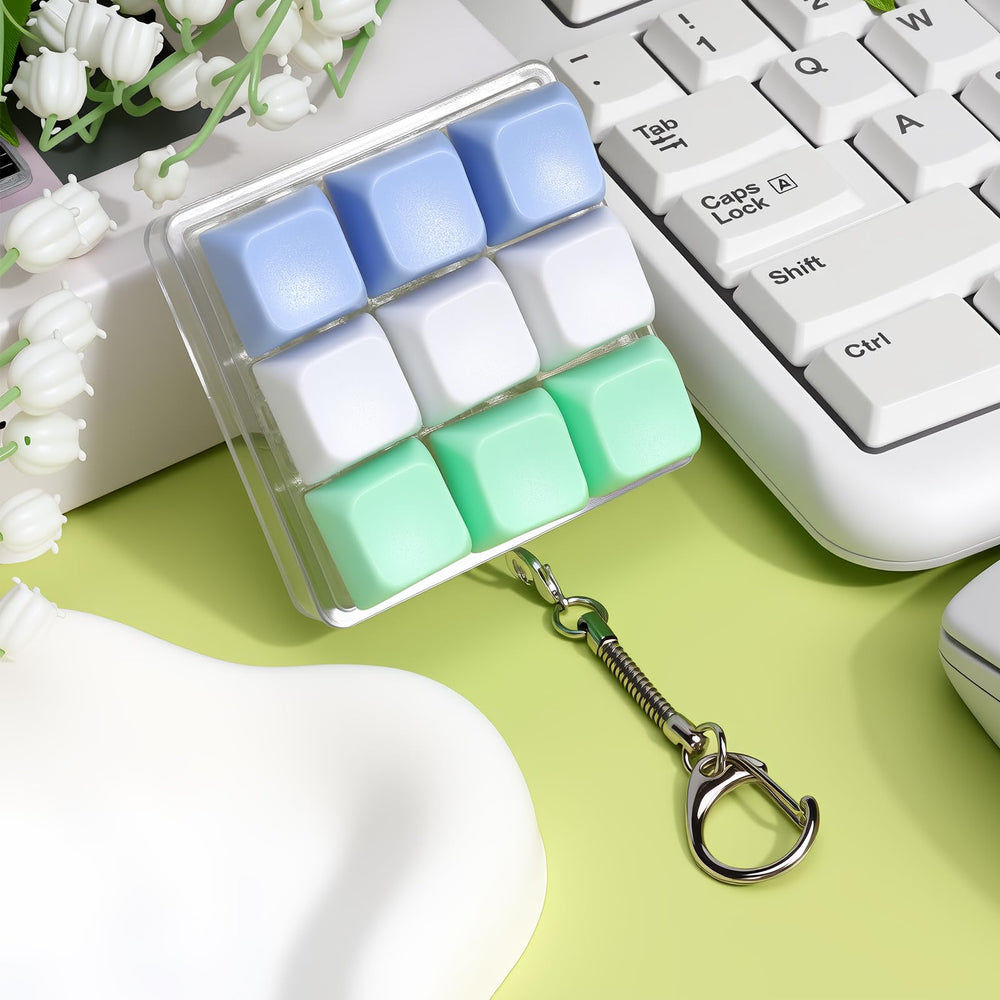 DEARIDAP 9-in-1 keyboard fidget toy green offering tactile press and stress-relief at work