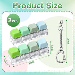 DEARIDAP keychain-buttons pressed close-up shows quick sensory taps for focus.