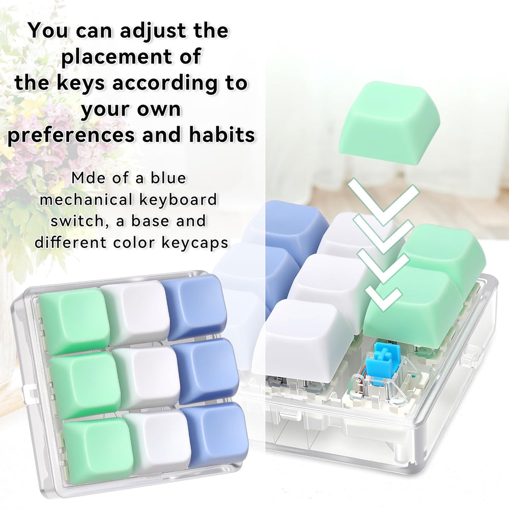 DEARIDAP keychain push bubble blue highlighting portable sensory toy for travel