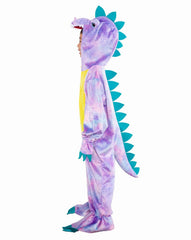 DearSun dino costume in purple; warm and windproof for outdoor adventures.