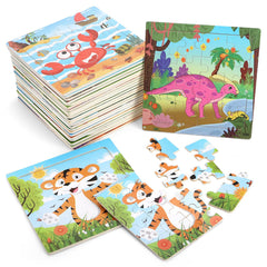 DEAYOU 24-pack animal puzzles boost early spatial skills with colorful wildlife scenes