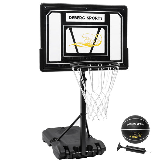 DEBERG pool hoop with shatterproof backboard for safe water basketball.