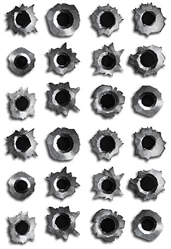 Decals by Haley bullet hole stickers, 24-pack, apply on cars safely without damaging paint