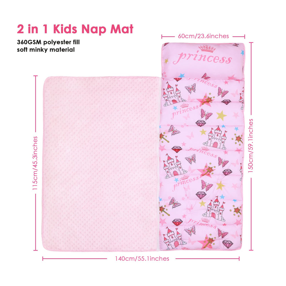 DecalSweet 2-in-1 nap mat with removable blanket for versatile use.