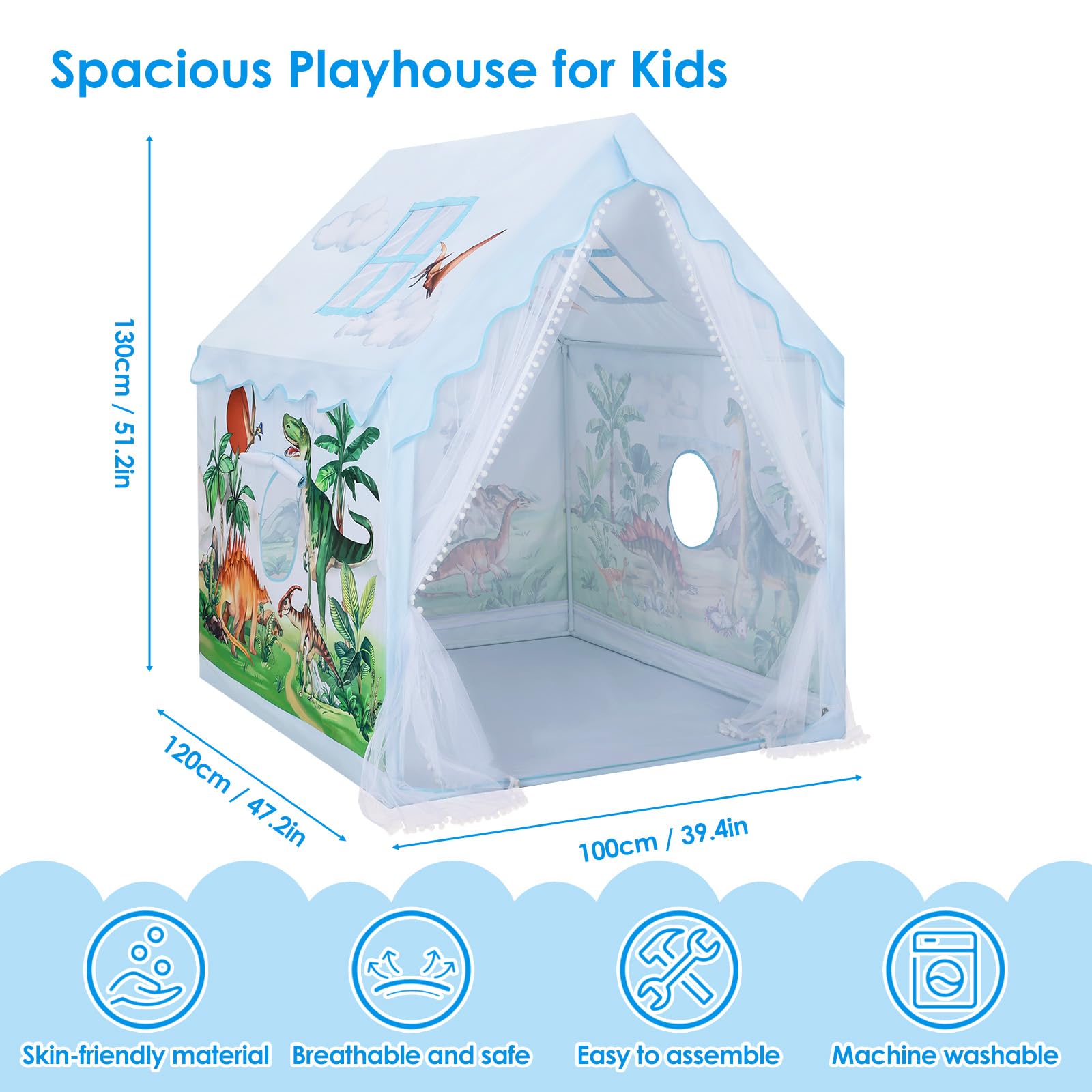 Decalsweet foldable play tent easy assembly and portable design