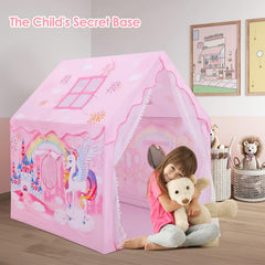 Decalsweet kids tent folded for compact portability, easy to carry anywhere.