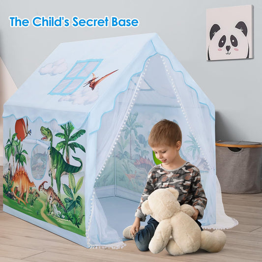 Decalsweet playhouse front windows with net curtains for light and visibility