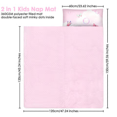 Decalsweet toddler nap mat with double-zip design for flexible sleeping positions