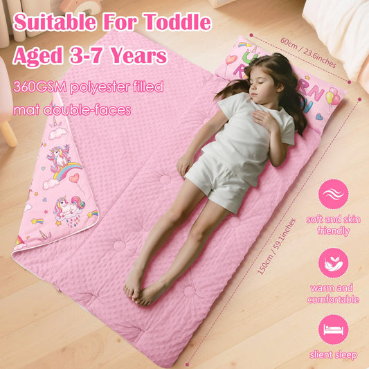 DecalSweet toddler nap mat with double zip design shows flexible sleep positioning.