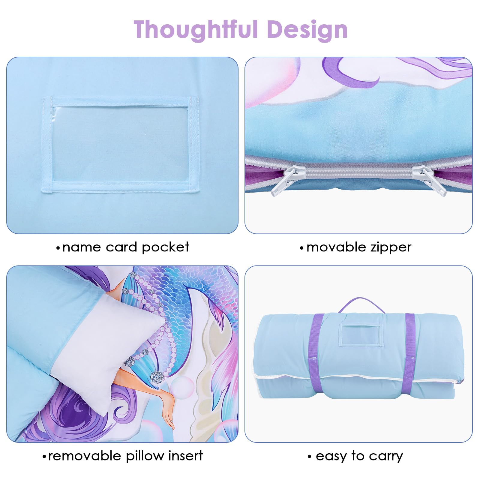 Decalsweet toddler sleeping bag with double-zip design for easy entry and adjustable warmth
