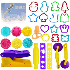 Decebaya dough tools with animal molds promoting imaginative play and motor skill development.