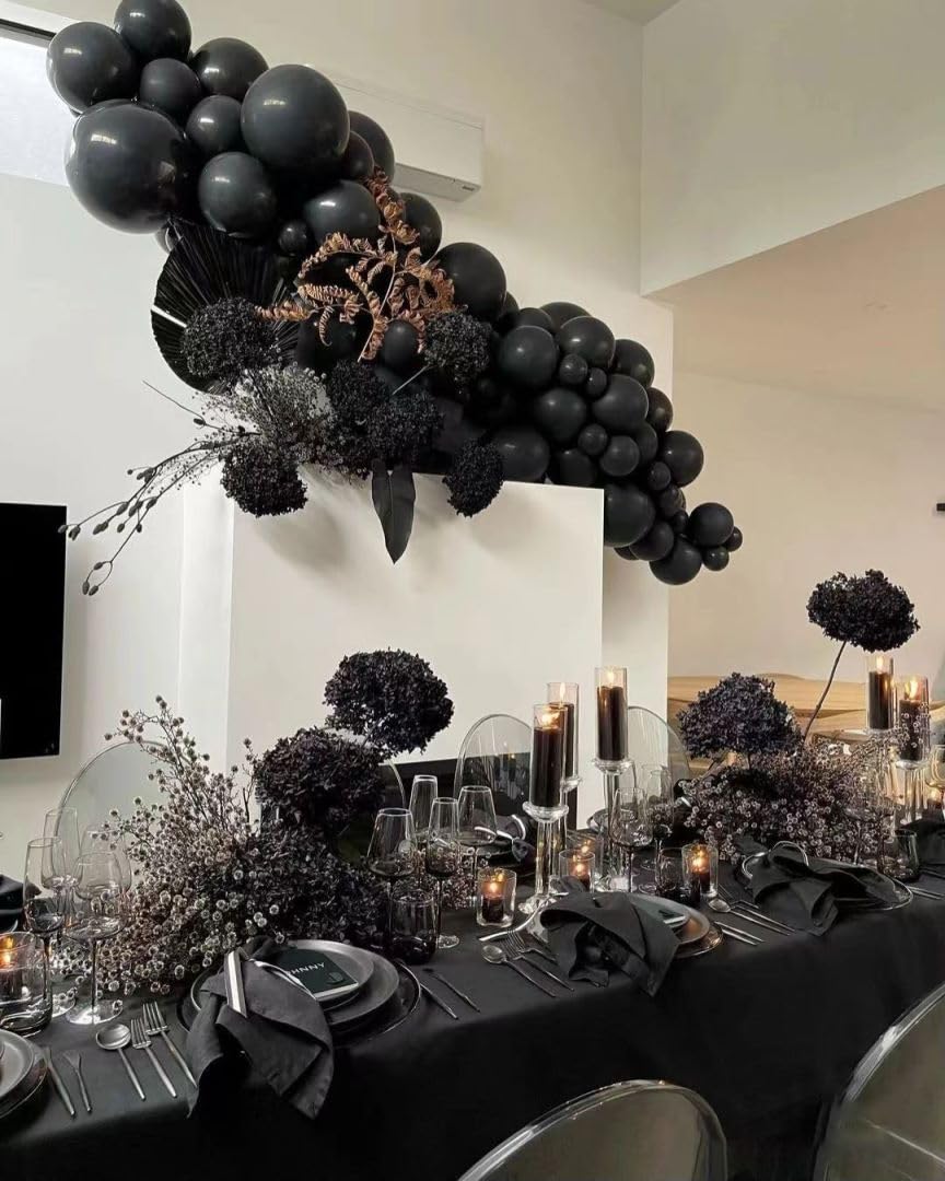 DECGOL 100-pack black balloons for bold birthday or event decor.