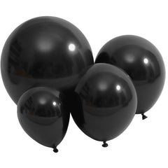 DECGOL latex balloons in black, 100-pack, ideal for DIY garland projects.