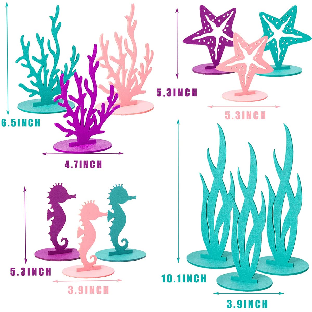 DECHISY mermaid centerpiece seahorse—soft felt texture with sturdy base.
