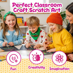 Decojoy wooden styluses included for precise scratch art details.