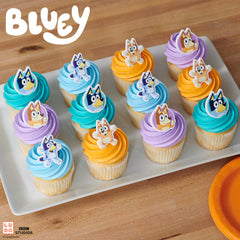 DecoPac Bluey rings characters Bluey Bingo Bandit Chilli for kids' parties.