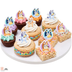 DecoPac Bluey rings ideal for donuts and muffins decor.