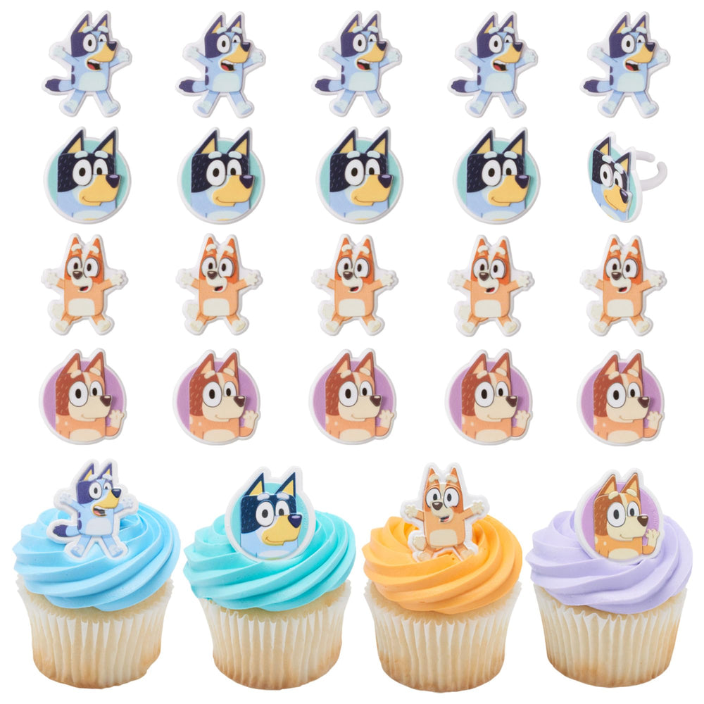 DecoPac Bluey So Much Fun Rings cupcake topper set for festive celebrations.