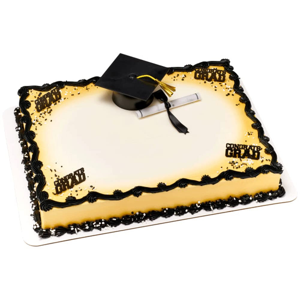 DecoPac cap and diploma combo topper suits most cake designs.