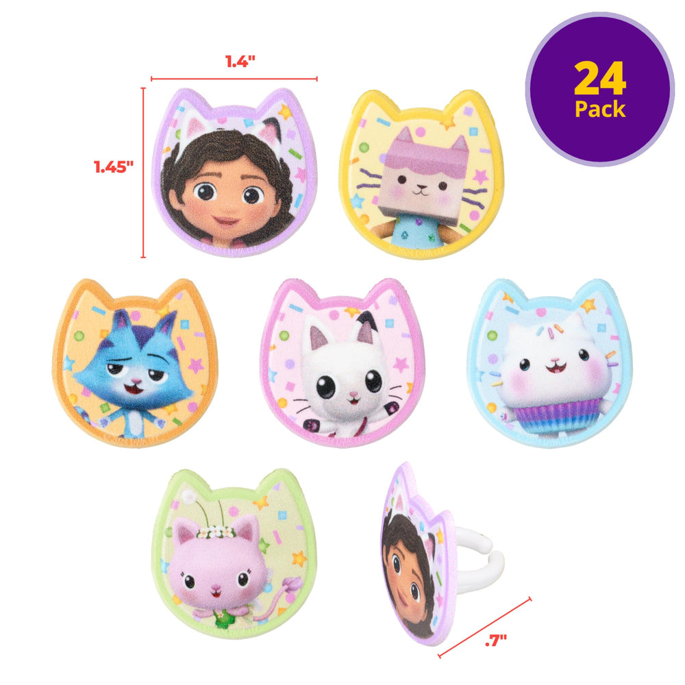 DecoPac Gabby's Dollhouse ring featuring CatRat enhances cupcakes with charm.