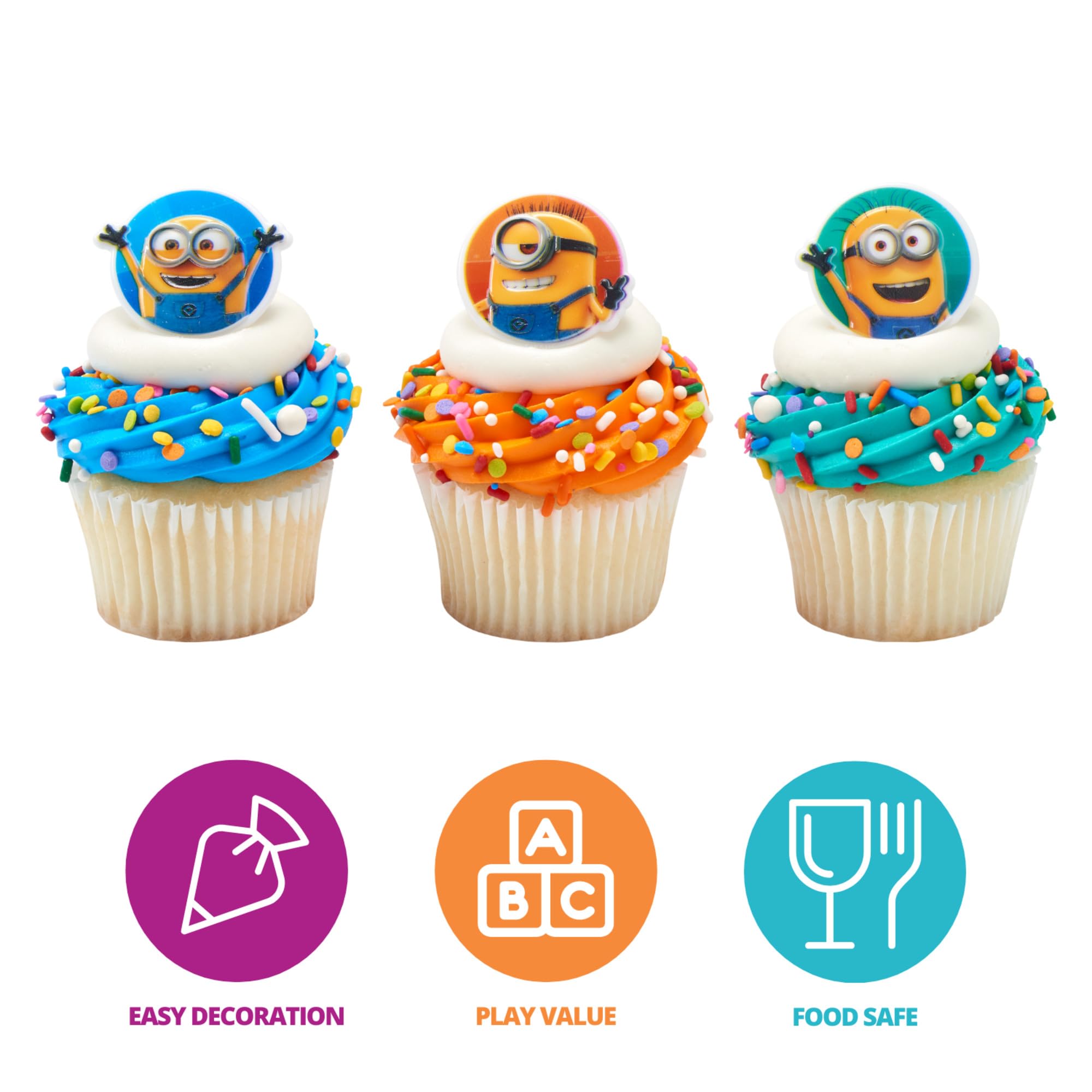 DecoPac Minions cupcake ring featuring Carl for fun desserts.