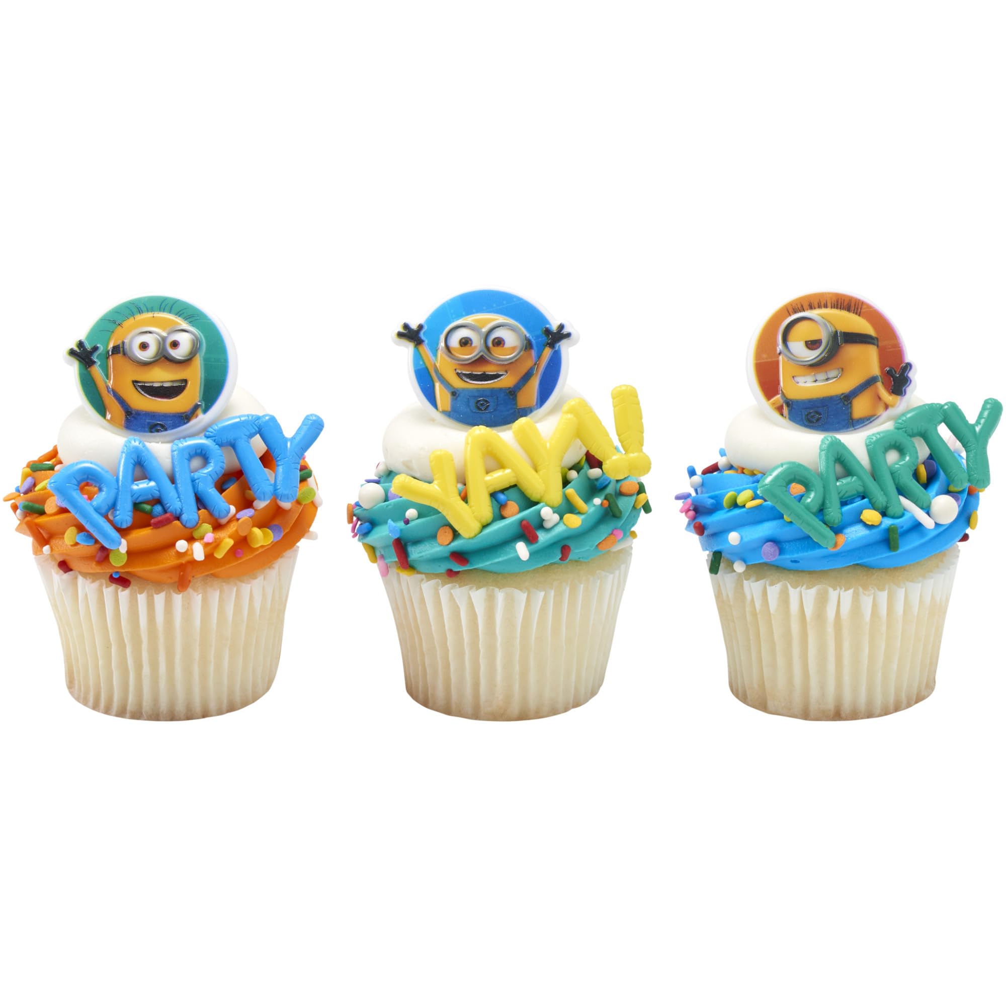 Bright DecoPac Minions ring color options elevate treats.