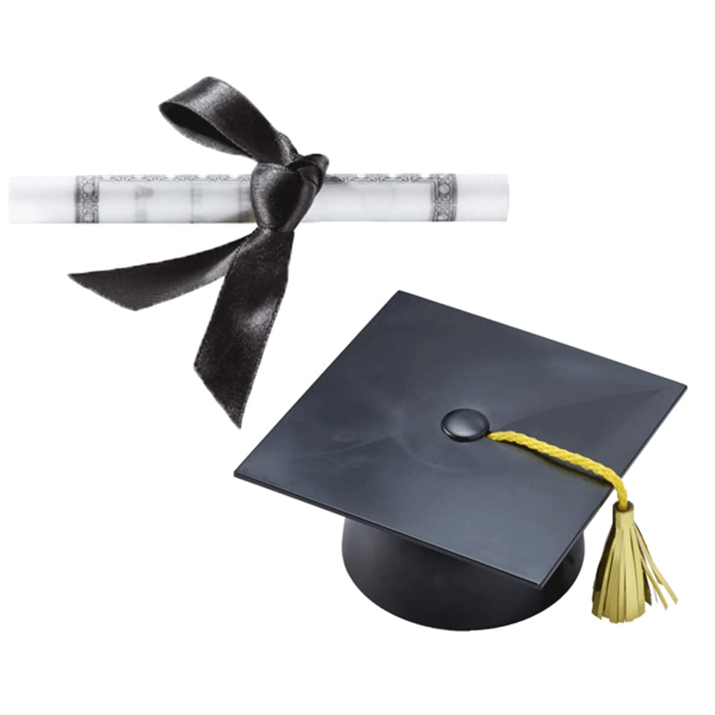 DecoPac plastic graduation cap cake topper adds festive flair to celebrations.