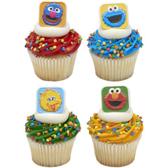 DecoPac Sesame Street assorted-friends rings feature all favorites on treats