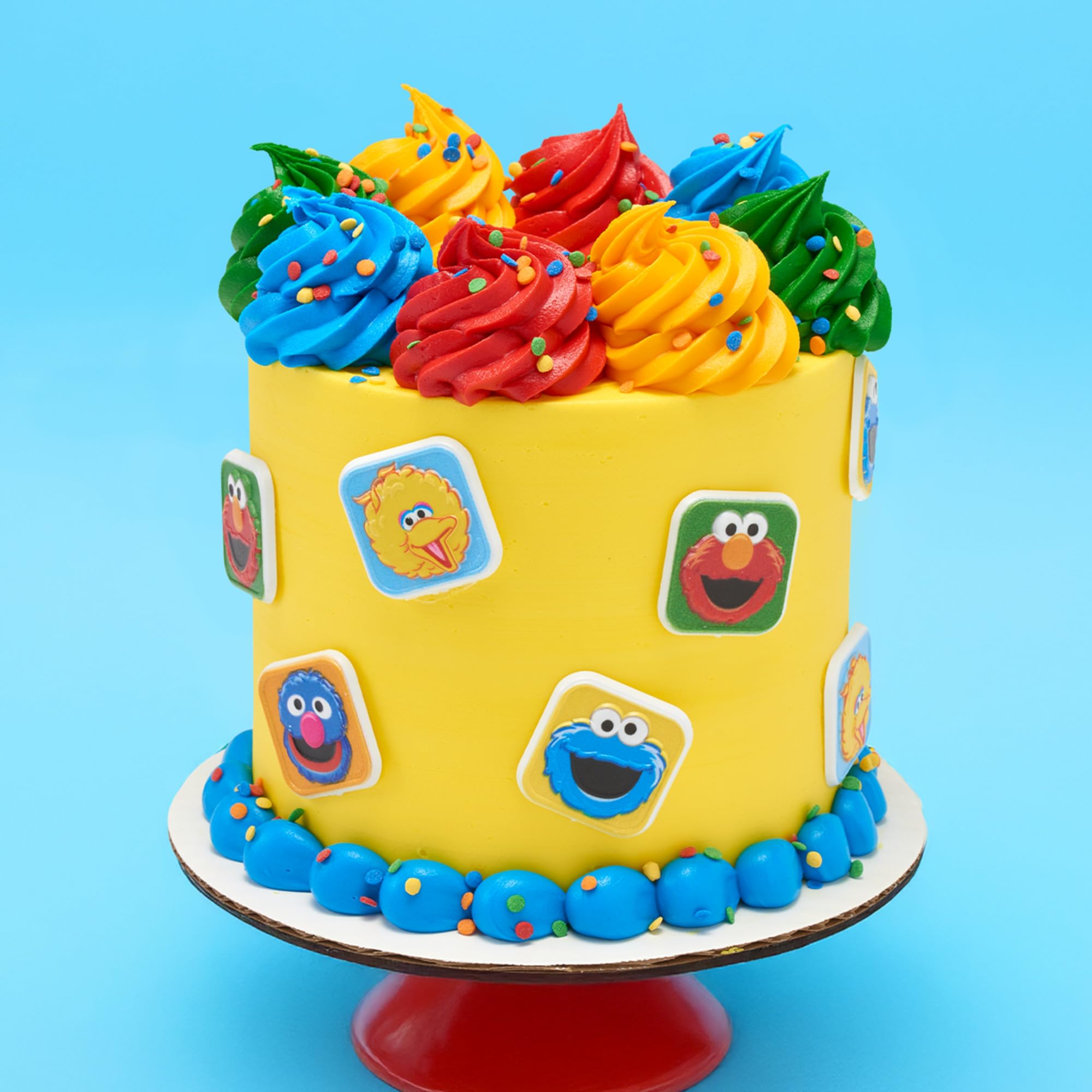 DecoPac Sesame Street Grover rings create a fun cake topper look