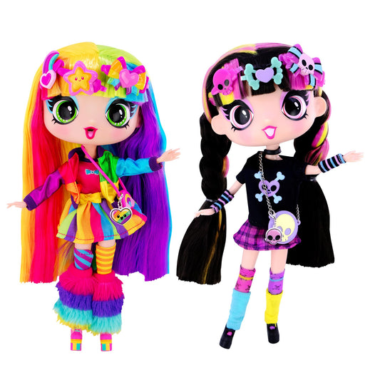 DECORA GIRLZ Luna and Decora 11-inch dolls offer gothic glam styling for imaginative play.