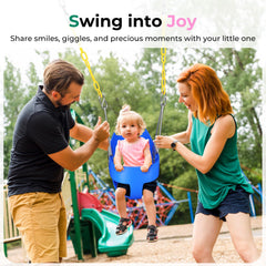 Decorlife fully-assembled swingset accessory portrait shows easy backyard setup.