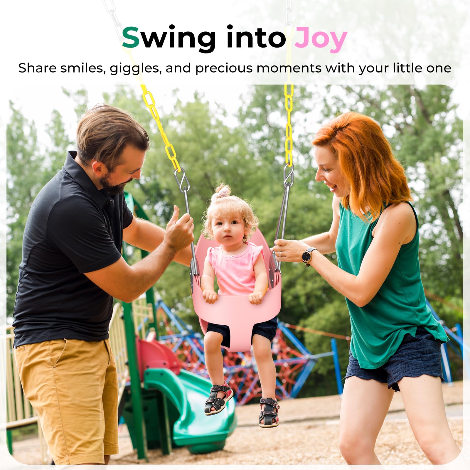 DECORLIFE gift-ready pink swing for family gatherings