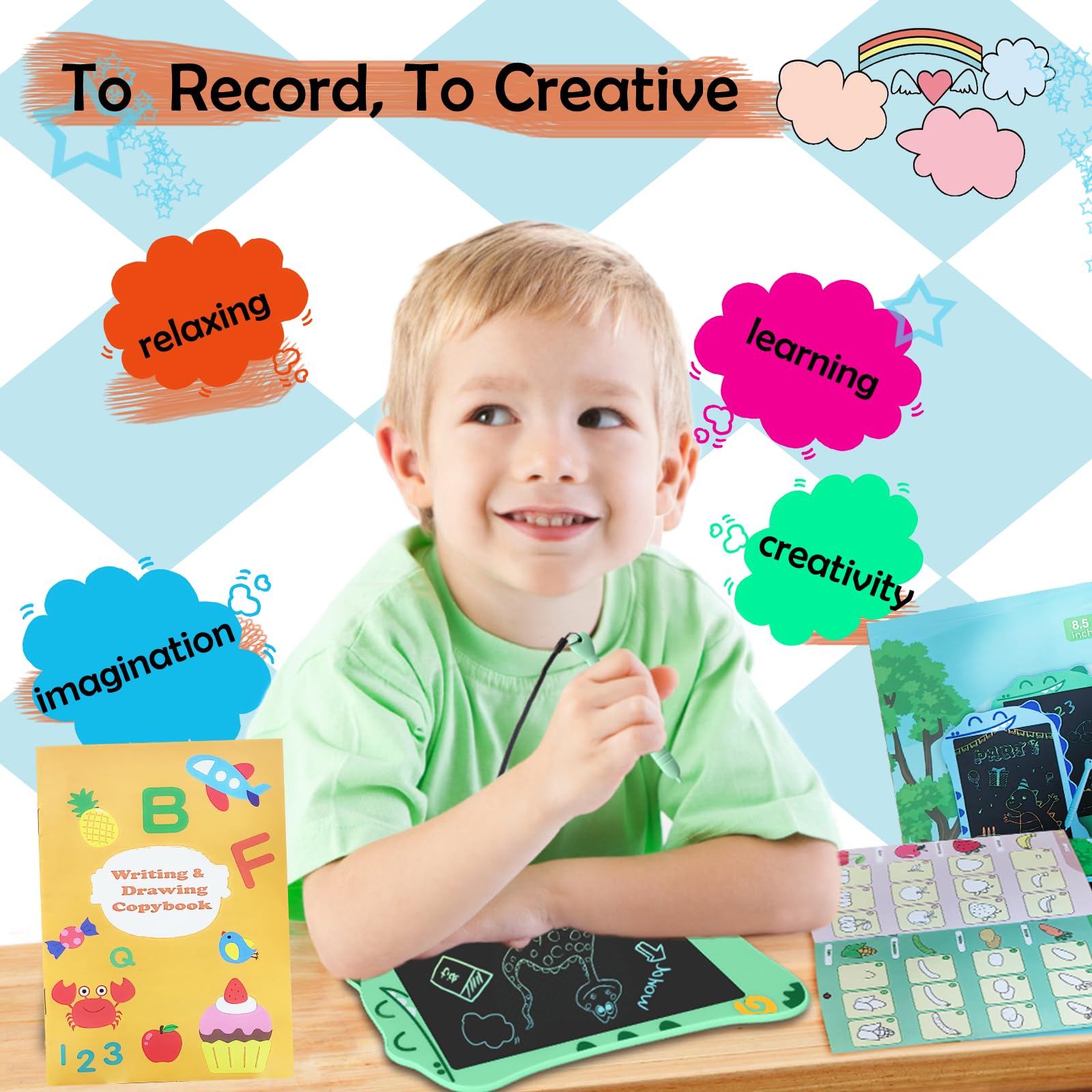 Decute LCD Doodle Board anti-lost lanyard keeps stylus accessible