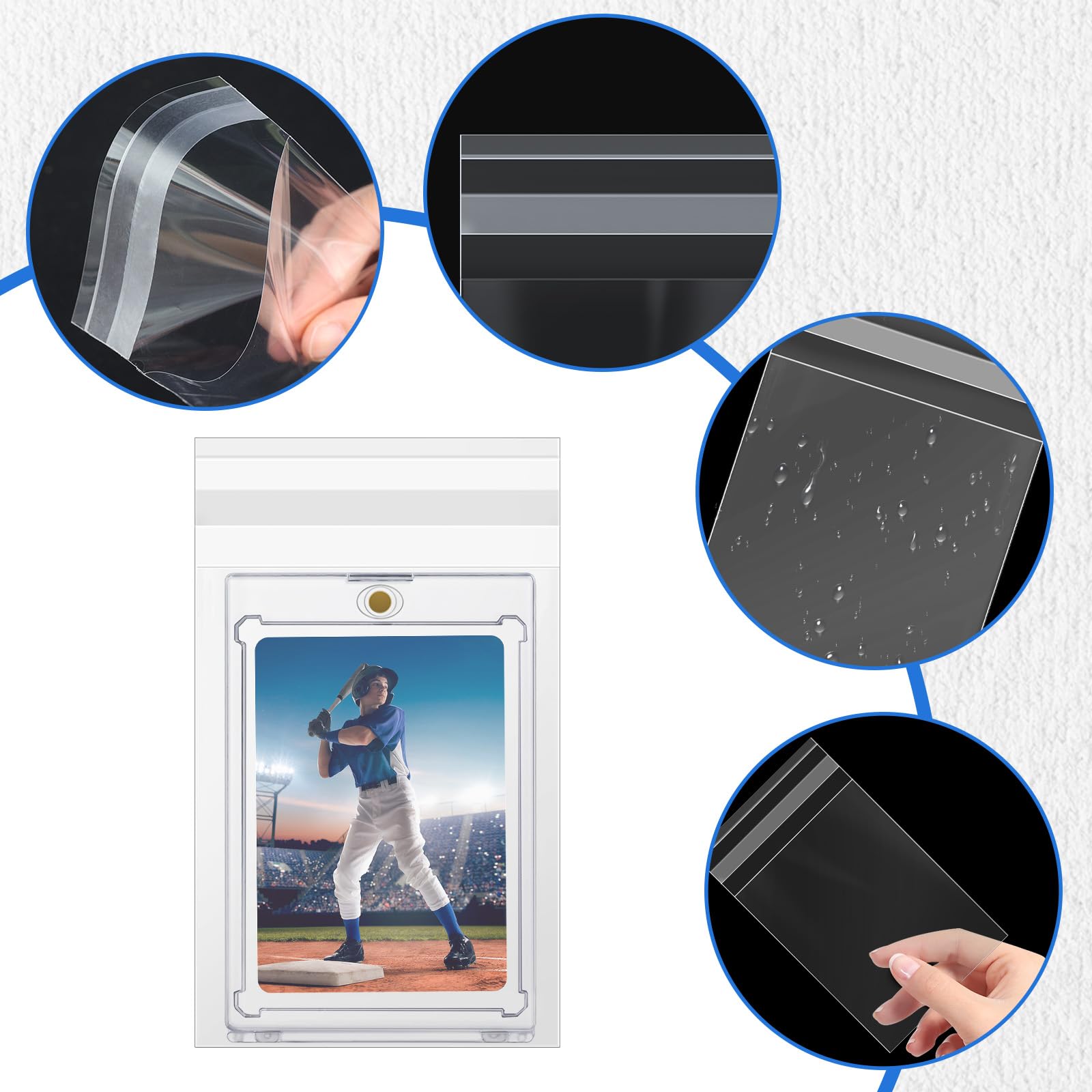 DEDC high-quality plastic sleeves guard cards from dust and fingerprints.