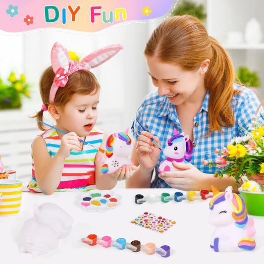 dededa 12-paint pots unicorn art kit—color variety sparks imagination and personalized designs