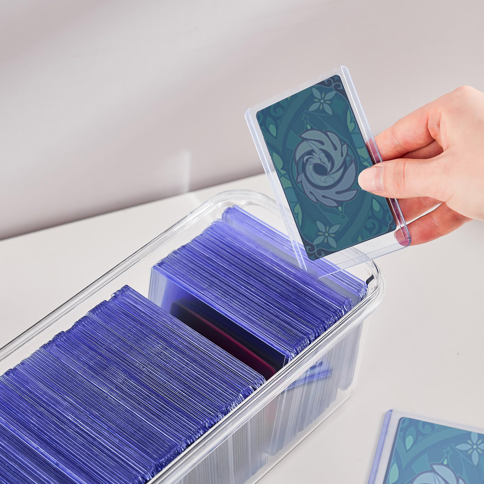 DEEIF clear acrylic card case for quick visibility and access