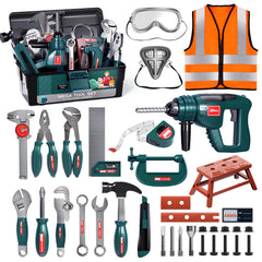Deejoy electronic drill, green, fuels imaginative play and kid-friendly construction pretend.