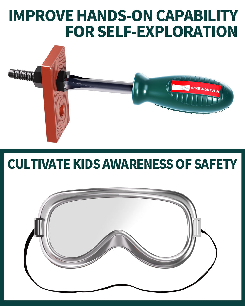 Deejoy screwdriver in green supports early STEM-inspired play.