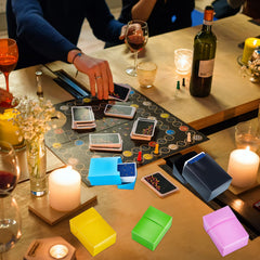 Deekin light green deck box protects cards during travel and storage.