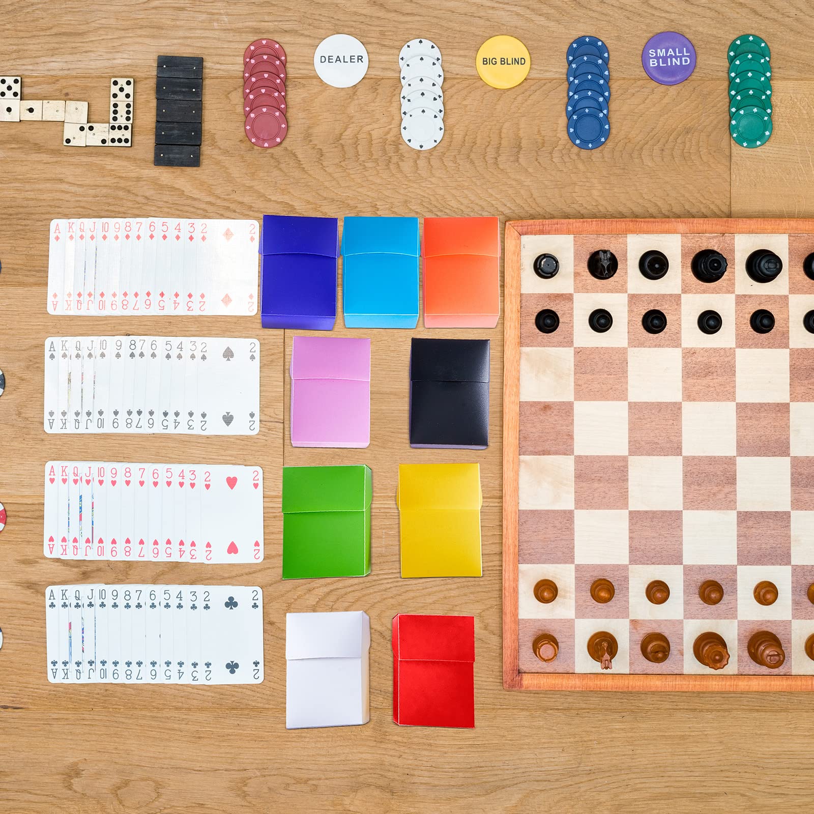 Deekin pink box adds vibrant color and practical card storage.