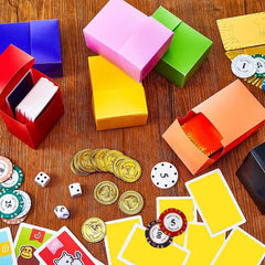 Deekin yellow deck card box keeps cards dust-free and ready for play.