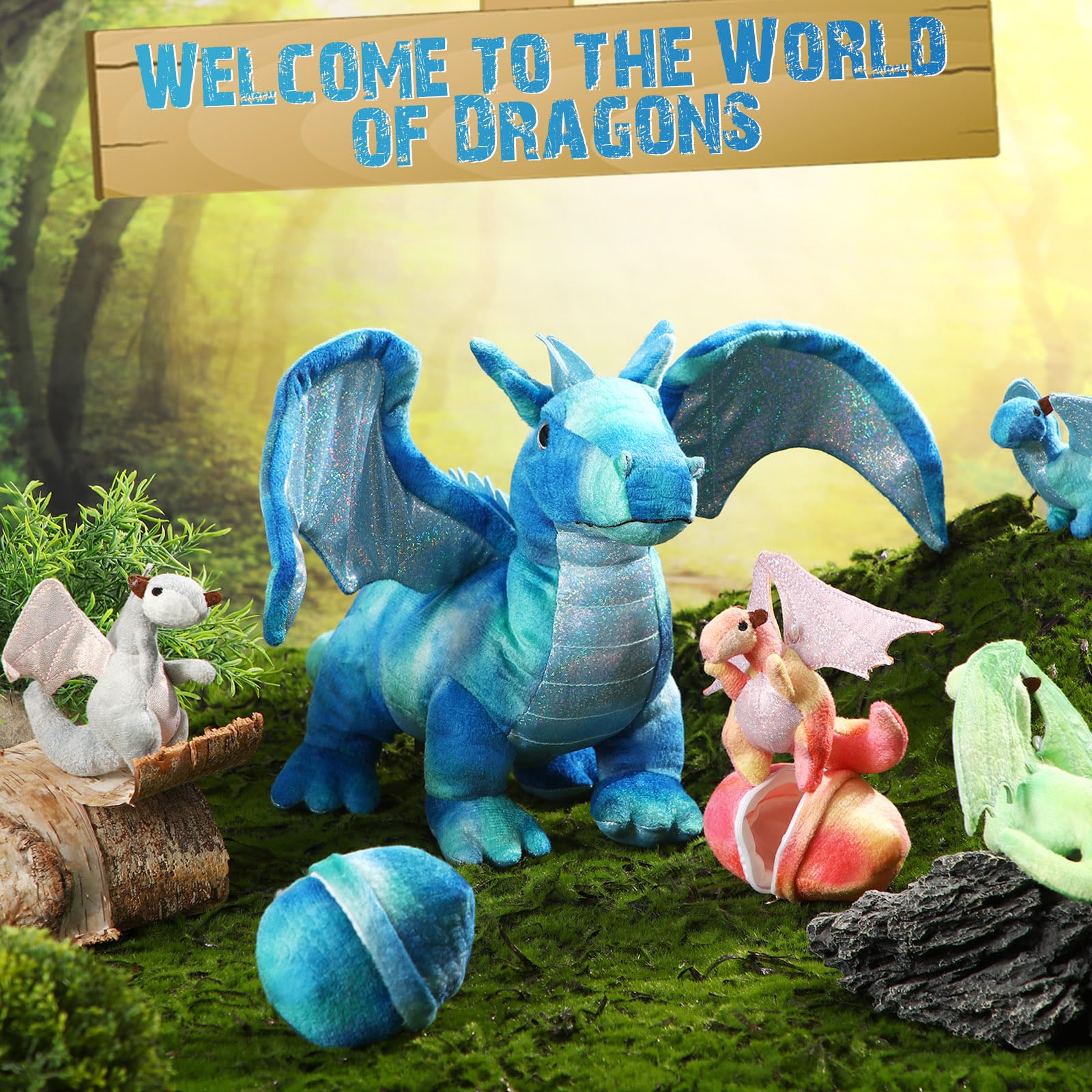 Deekin baby dragon plush 4-inch, tiny dragon for adventures on the go.