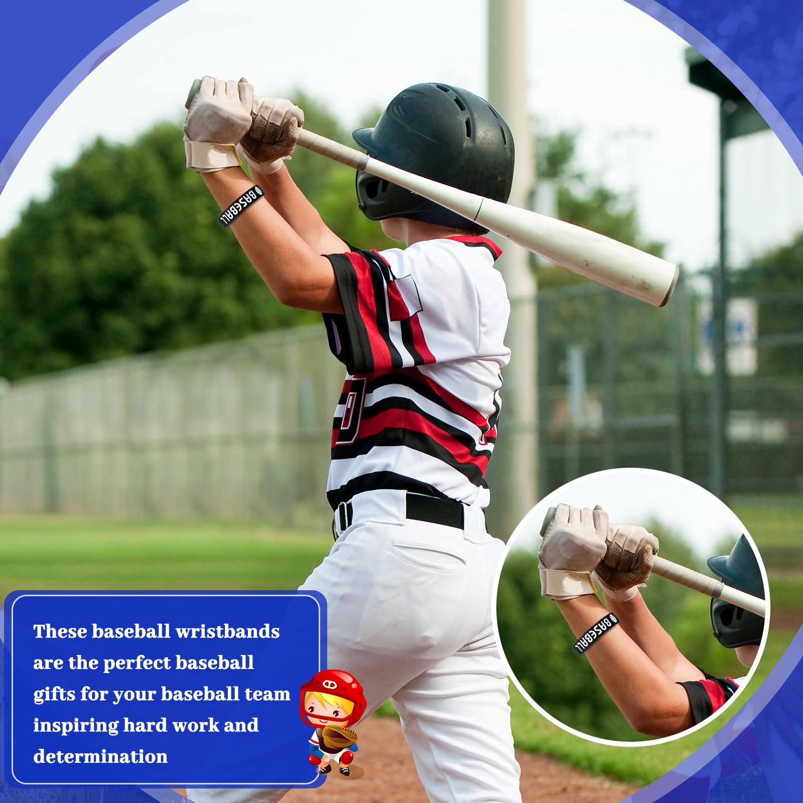 Deekin silicone bracelet for baseball players, soft and skin-friendly