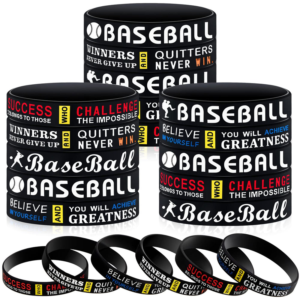 Deekin baseball motivational silicone wristband, style A, promotes team spirit during practice