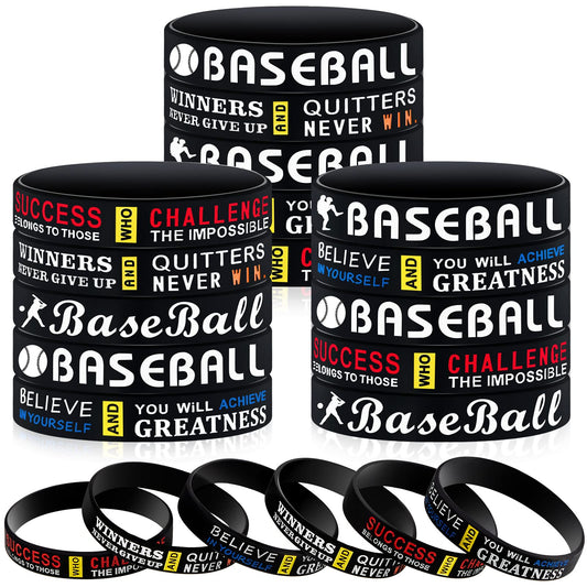 Deekin baseball motivational silicone wristband, style A, promotes team spirit during practice