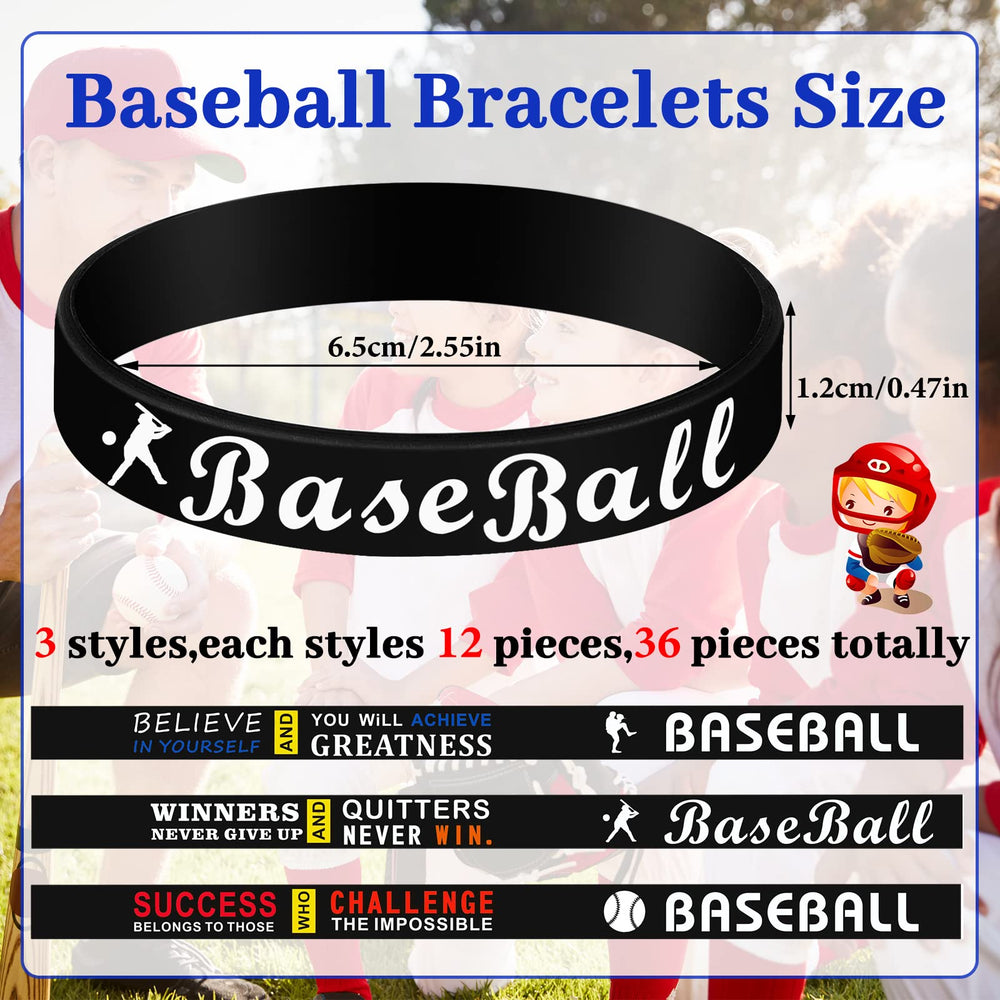 Deekin baseball motivational silicone wristband, style B, lightweight comfort for daily wear
